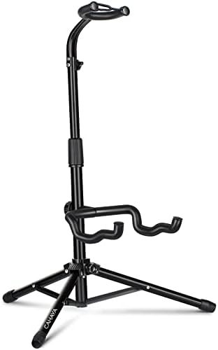 CAHAYA Guitar Stand Floor for Acoustic Electric Classical Guitars Bass Banjo Height Adjustable Guitar Tripod Stand Black Upgraded Version
