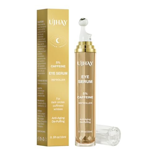 5% Caffeine Eye Serum – Wrinkle Filler Instant Face Lift Serum for Eyes – Under Eye Cream – Eye Moisturizer with Hyaluronic Acid, Niacinamide