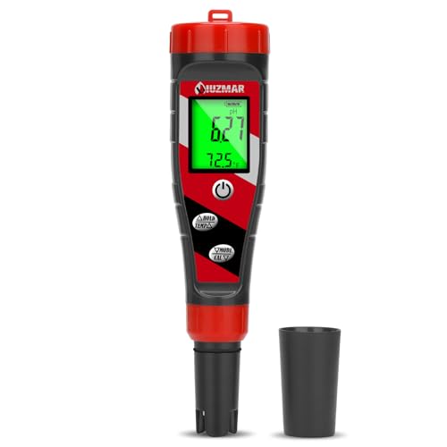 Digital pH Meter pH TDS EC Meter for Hydroponic Solution pH and EC Meter with LCD Display TDS Water Tester pH PPM Meter for DWC Setup Aeroponic