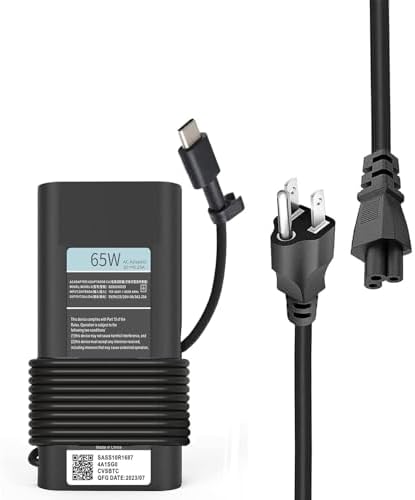 65W USB Type C Laptop Charger for Dell USB C Charger, Dell Laptop Charger for Latitude 5420 7420 5520, Inspiron 16 7620 2-in-1,XPS 12 9520, XPS 13 9350 LA65NM190 HA65NM190 LA65NM170