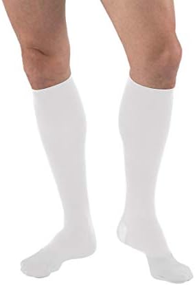 JOBST for men knee high 15-20 mmHg Compression Socks, Closed Toe, X-Large, White