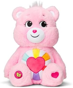 Care Bears 14" Hopeful Heart Bear Plushie - Medium Size - Pink Plush for Ages 4+ – Perfect Stuffed Animal Holiday, Birthday Gift, Super Soft and Cuddly – Gift for Girls and Boys, Collectors