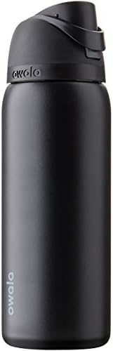 Owala FreeSip Insulated Stainless Steel Water Bottle with Straw for Sports, Travel, and School BPA-Free Sports Water Bottle, 32 oz, Very, Very Dark