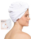 Kitsch Microfiber Hair Towel Wrap - Quick Dry Curly Hair Wraps for Women Wet Hair | Microfiber Towel for Hair | Hair Drying Towel Wrap | Hair Towels for Women | Hair Turban for Wet Hair (White)