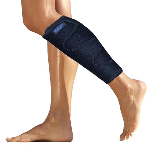 ROXOFIT Calf Brace for Torn Calf Muscle and Shin Splint Pain Relief - Adjustable Neoprene Compression Support Wrap for Lower Leg Tibia Injury, Strain, Tear - Runners Sleeve for Men and Women
