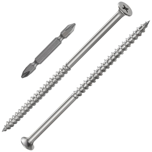 (53 pcs)#10X4 410 Stainless Steel Fastener Drywall Screws-Phillips with coarse Threaded tip, Black, Suitable for Drywall Slate, Wood, etc.(1 pounds)