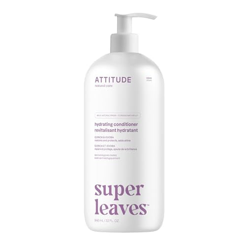 ATTITUDE Moisture Rich Hair Conditioner, For Dry and Damaged Hair, Naturally Derived Ingredients, Vegan Detangler, Dermatologiocally Tested, Quinoa and Jojoba, 32 Fl Oz