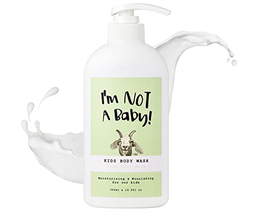 I'm NOT A Baby! Kids Body Wash– Dermatologist Tested, Allergen free, Cruelty-free, PETA, Gentle for Kids, Goat Milk, 16.9 Fl Oz