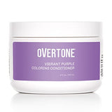 oVertone Haircare Color Depositing Conditioner - 8 oz Semi Permanent Hair Color Conditioner with Shea Butter & Coconut Oil - Vibrant Purple Temporary Cruelty-Free (Vibrant Purple)