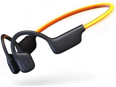 havit Light Open Ear Headphones LED Beacon String Air Conduction Wireless Headphones Running Headphones with 16.2mm Powerful Bass, 16H Playtime, IPX5, Bluetooth 5.3, 24g Light Weight, MP3