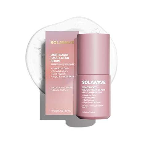 Solawave LightBoost Red Light Therapy Serum for Face & Neck | Enhances Beauty Wand & Microcurrent Devices | Boosts Collagen & Hydration for Radiant Skin, Reduces Appearance of Wrinkles & Fine Lines