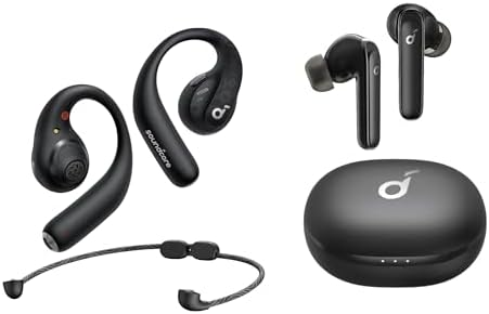 Soundcore by Anker AeroFit Pro Open-Ear Headphones with Life P3 Noise Cancelling Earbuds, Ultra-Comfort, Secure Fit, Ergonomic Design, Rich Sound with LDAC, IPX5 Water-Resistant, 46H Playtime