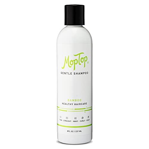 MopTop Gentle Shampoo, Reduces Frizz, Color Safe Shampoo - For All Hair Types, Straight, Curly, Wavy, Thin, Coily (8 oz)