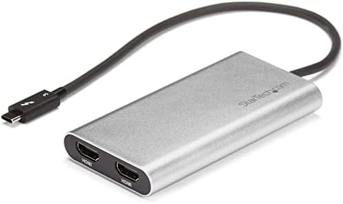StarTech.com Thunderbolt 3 to Dual HDMI 2.0 Adapter - 4K 60Hz Thunderbolt 3 Certified - Dual Monitor HDMI Video Converter Adapter - Mac & Windows compatible - Dual 4K Display HDMI (TB32HD24K60)
