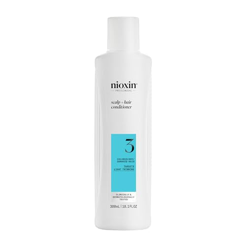 Nioxin System 3 Scalp + Hair Conditioner |For Colored or Damaged Hair with Light Thinning| With Niacinamide and Biotin