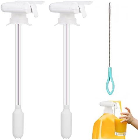 2Pack Automatic Drink Dispenser,Hands-Free Beverage Dispenser for Fridge,Easy Electric Milk Jug Dispenser,Perfect for Milk Juice Water,Ideal for Parties Home Kitchen (Includes Cleaning Brush)