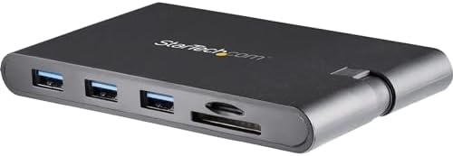 StarTech.com USB C Multiport Adapter - USB Type-C Mini Dock with HDMI 4K or VGA 1080p Video - 100W Power Delivery Passthrough, 3-port USB 3.0 Hub, GbE, SD & MicroSD - Laptop Travel Dock (DKT30CHVSCPD)