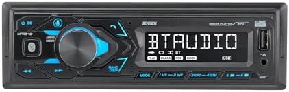 JENSEN MPR210 7 Character LCD Single DIN Car Stereo Radio | Push to Talk Assistant | Bluetooth Hands Free Calling & Music Streaming | AM/FM Radio | USB Playback & Charging | Not a CD