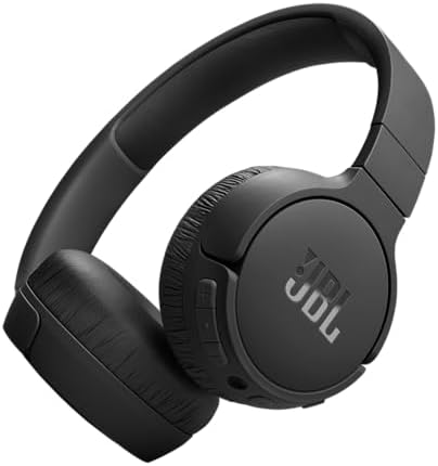JBL Tune 670NC - Adaptive Noise Cancelling with Smart Ambient Wireless On-Ear Headphones, Up to 70H Battery Life with Speed Charge, Lightweight, Comfortable and Foldable Design (Black)