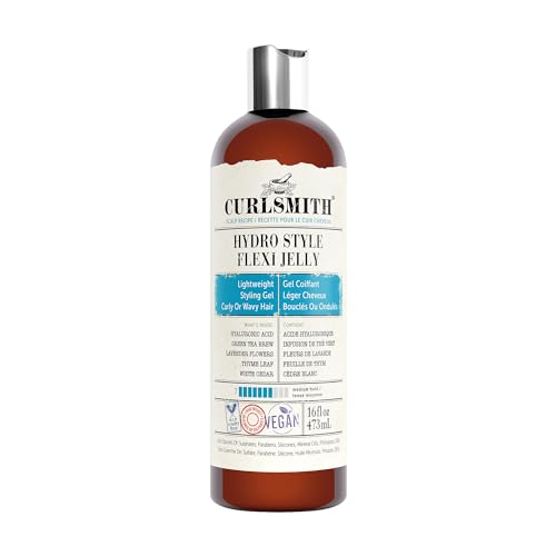 CURLSMITH - Hydro Style Flexi-Jelly - Vegan Defining Gel for Wavy, Curly or Coily Hair (16 fl oz)