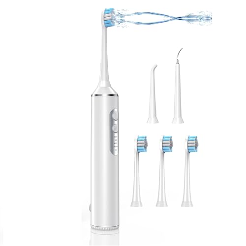 Water Dental Flosser with Electric Toothbrush, Teeth Cleaning Kit with 4 Modes, Water Flosser Portable for Travel and Home