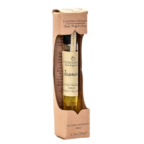 Phthalate Free Alcohol Free - Jasmine Natural Fragrance Oil Perfume by Lathered Artisan - Plant Based, Nourishing Jojoba, Uniquely Handcrafted (Jasmine, Spray)