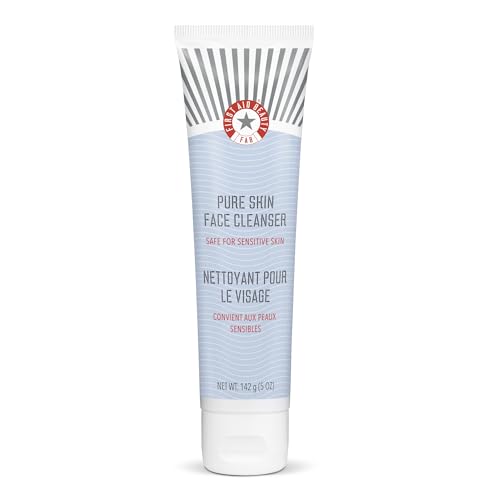 First Aid Beauty - Pure Skin Face Cleanser, Effectively Removes Makeup, Dirt, and Impurities, Gentle Cleanser Leaves Skin Soft & Supple, Safe for Sensitive Skin, Fragrance Free, 5 oz