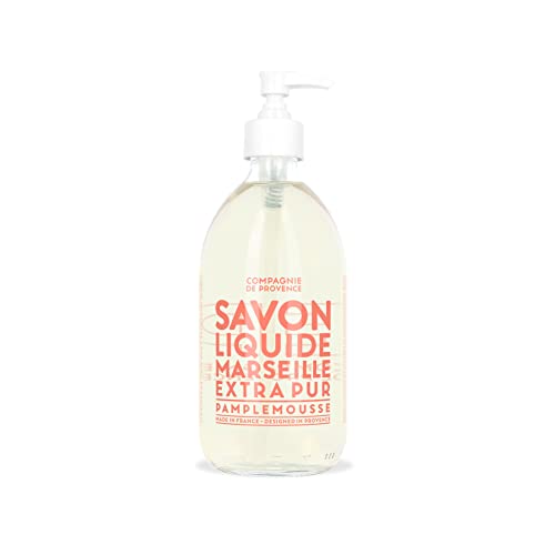 Compagnie de Provence Savon de Marseille Extra Pure Liquid Soap - Pink Grapefruit - 16.7 Fl Oz Glass Pump Bottle