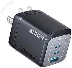 Anker Prime 67W USB C Charger, Anker GaN 3-Port Compact Fast PPS Wall Charger, For MacBook Pro/Air, Pixelbook, iPad Pro, iPhone 15/14/Pro, Galaxy S23/S22, Note20, Pixel, Apple Watch
