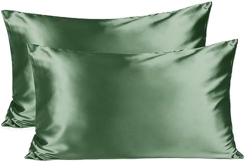YANIBEST Satin Pillowcase for Hair and Skin Care Silk Pillowcase 2 Pack Standard 20inch X26'' Size Pillow Cases Set of 2 -Satin Cooling Pillow Covers with Hidden Zipper Floral Print