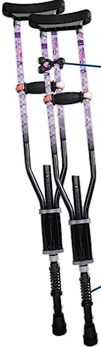 York Nordic - Spring Cushion Crutches Perfect for Sports Injuries and Travel - Heights 4'7" to 6'6" - Adjust Down to 22" for Travel