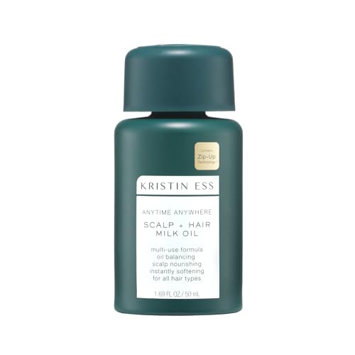 Kristin Ess Anytime Anywhere Scalp + Hair Milk Oil, Hydrating for Damaged Hair, infused with Coconut Oil and Jojoba Oil, Castor Oil for Hair Growth