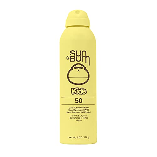 Sun Bum Kids SPF 50 Sunscreen Clear Body Spray | Broad Spectrum Water-Resistant Sunblock with Vitamin E | Wet or Dry Skin Application | Hawaii 104 Act Compliant (Octinoxate & Oxybenzone Free) | 6 oz