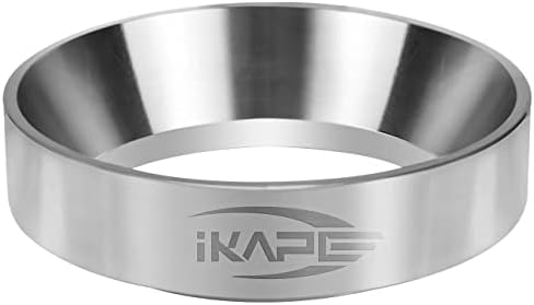 IKAPE Coffee Products, 53mm Espresso Dosing Funnel, Stainless Steel Coffee Dosing Ring Compatible with Breville 54mm Portafilter