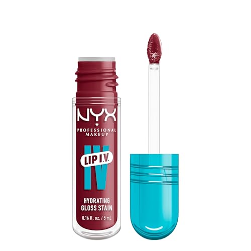 NYX PROFESSIONAL MAKEUP Lip IV Hydrating Gloss Serum, Lip Stain with 12HR Hydration - Bubblegum Burst (Pink Lip Gloss)