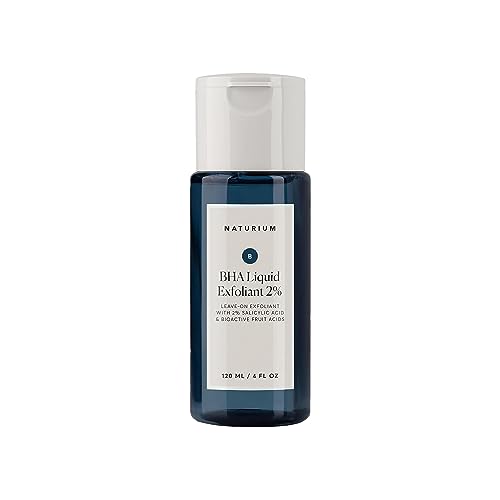 Naturium BHA Liquid Exfoliant 2%, Leave-on Face & Skin Care Exfoliating Pore Treatment, with Salicylic Acid & Bioactive Fruit Acids, 4 oz