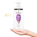 Pantene Shampoo Twin Pack with Hair Treatment, Volume & Body for Fine Hair, Safe for Color-Treated Hair 27.7 oz (Pack of 2)