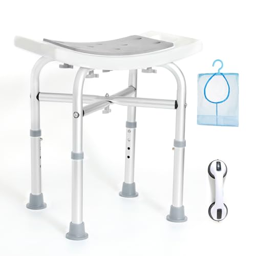 FSA Shower Chair for Inside Shower, Padded Shower Seat for Adults, Adjustable Bath Chairs for Bathtub, Shower Stool for Elderly/Senior/Handicap/Pregnant by SOUHEILO