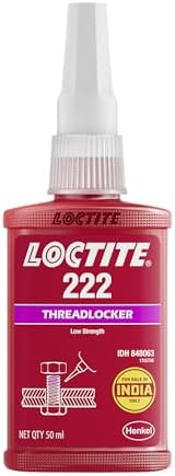 Genuine Henkel Loctite 222 Threadlocking Adhesive - Low Strength - Easy Disassembly - Suitable for All Metal Threaded Assemblies - Glue 50 ML