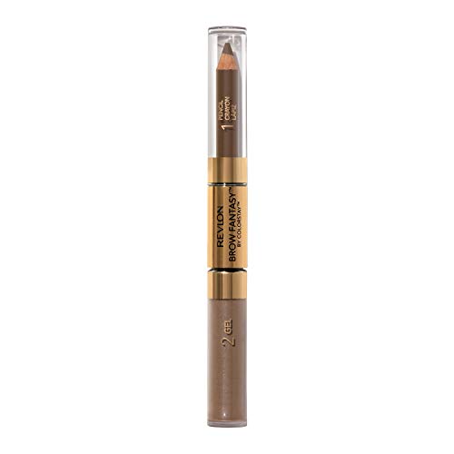 Revlon Eyebrow Gel & Pencil, ColorStay Brow Fantasy 2-in-1 Eye Makeup, Longwearing with Precision Tip, 108 Light Brown, 0.04 Oz