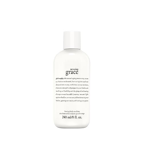 philosophy amazing grace firming body emulsion - luxury scented body lotion - formulated with shea butter for fast absorbing hydration - skin feels soft and smooth - suitable for all skin types