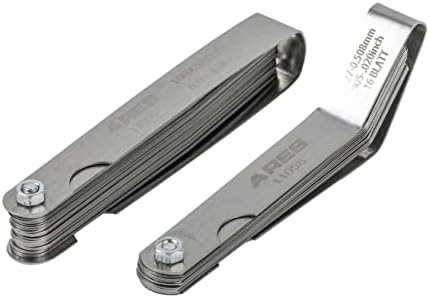 ARES 11042-2-Piece Tapered Feeler Gauge and Offset Feeler Gauge Set has 32 Dual-Marked SAE & Metric Sizes - Offset has 16 Dual-Marked Sizes - Precisely Measure Mechanical Clearances
