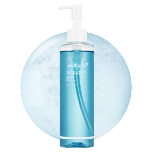 medicube Zero Pore Blackhead Deep Cleansing Oil | Makeup Remover for all skin types, Daily Moisture Facial Cleanser, Low-Irritation | Korean Skin Care (205ml / 6.93 fl.oz)