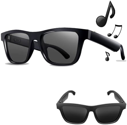Smart Audio BT Glasses with Voice Assistant, Lightweight UV Protection Sunglasses with Dual Speakers, Remote Shooting, Music, Hands-Free Calling and Voice Control Outdoor Glasses, for Men and Women