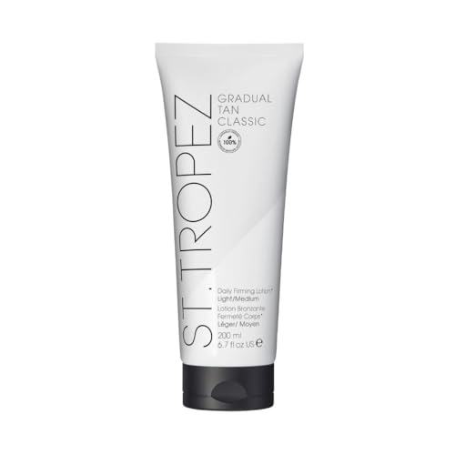 ST TROPEZ Gradual Tan Firming Lotion, Light/ Medium Shade, Sun Kissed Glow Self Tan Moisturizer, 5 Skincare Benefits, Vegan, Natural & Cruelty Free, 6.7 Fl Oz