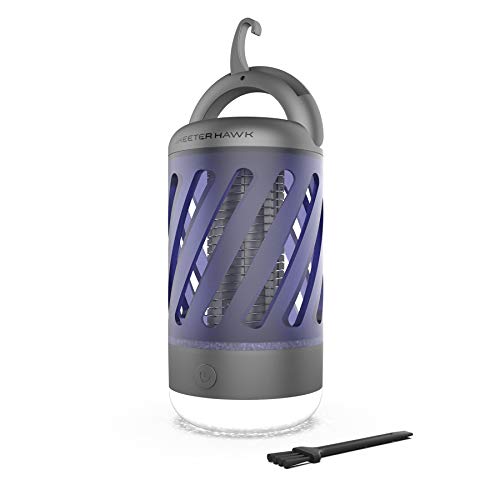 Skeeter Hawk Rechargeable Indoor Outdoor Bug Zapper Light, Fly Zapper, Mosquito Killer, Portable Bug Zapper for Flies, No See Ums, Gnats, 150 Lumens, Black