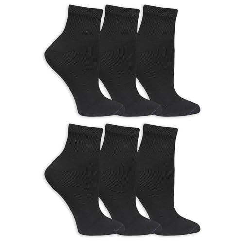 Dr. Scholl's Women's Diabetes & Circulator - 4 6 Pair Packs Socks, Black, 6.5-12 US