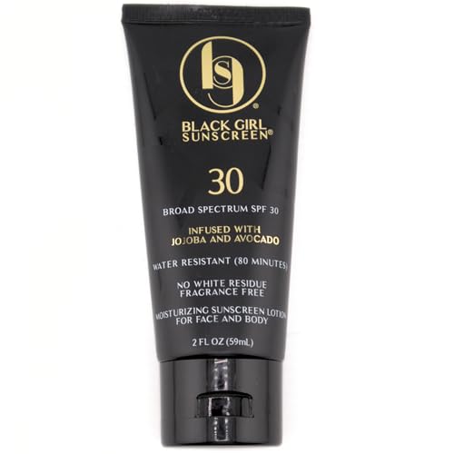Face & Body Moisturizing Sunscreen Lotion SPF 30, No White-Residue for Melanin Rich Skin (2 Fl. Oz.)