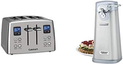Cuisinart CPT-435P1 4-Slice Countdown Motorized Toaster, Stainless Steel & SCO-60 Deluxe Electric Can Opener, Quality-Engineered Motor System Allows you to Open Any Size Can, Stainless Steel