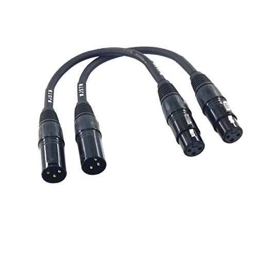 XLR Cable XLR Adapter Cable XLR to XLR Microphone Cable, 3-Pin Female to 3-pin Male Balanced Shielded XLR Cable (6in)